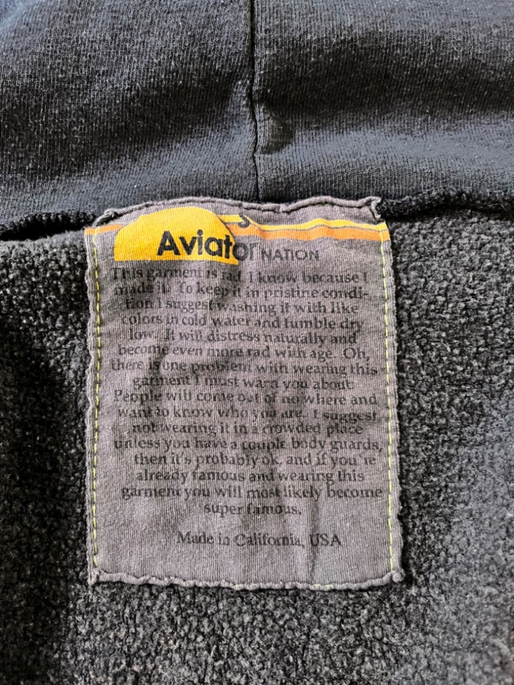 Aviator Nation Lightning bolt hoodie Sz Unisex Small - Picture 4 of 5